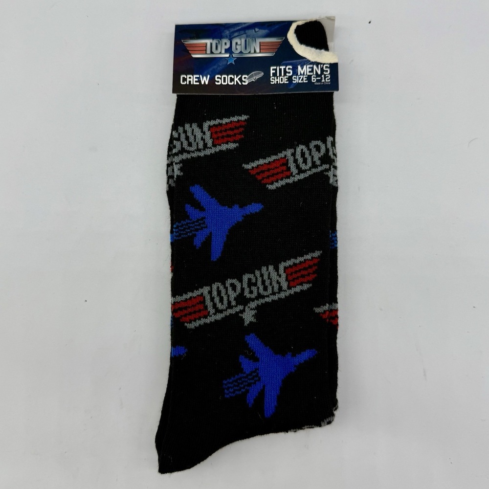 Top Gun Themed Crew Socks Adult Size 6-12